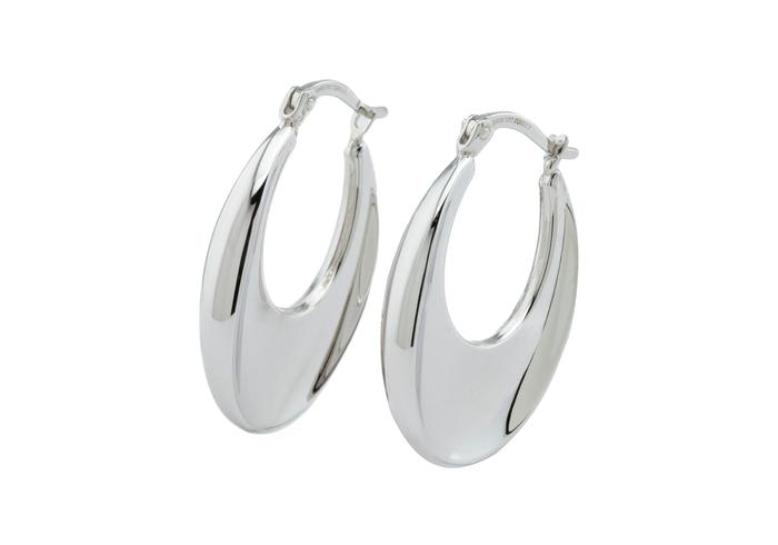 14K Crescent Moon Hoop Earrings