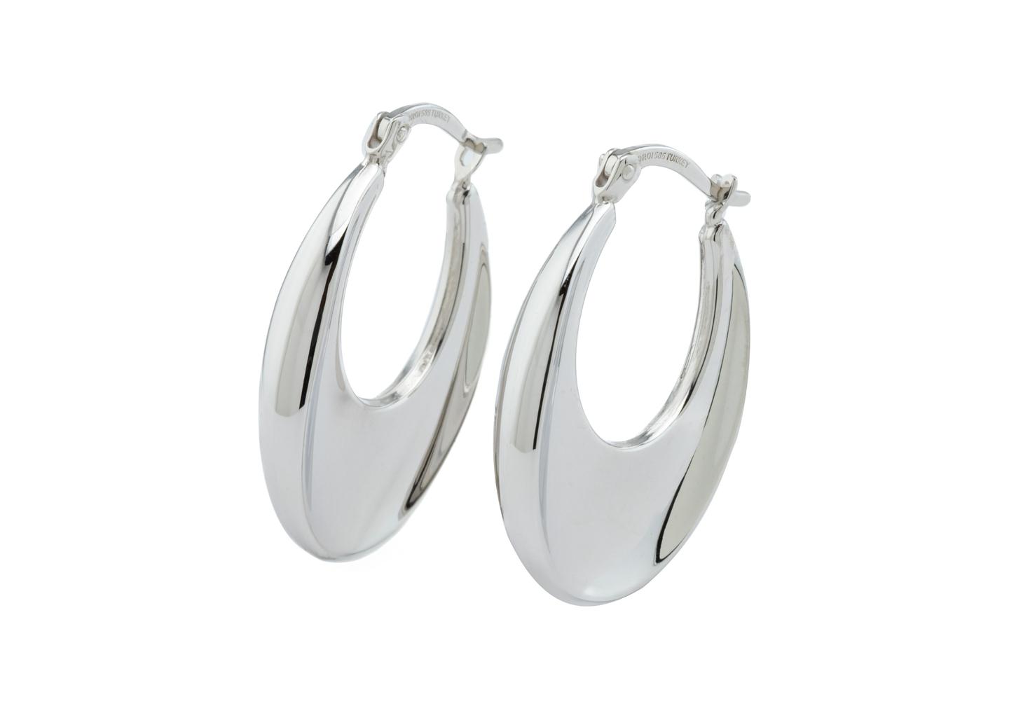 14K Crescent Moon Hoop Earrings