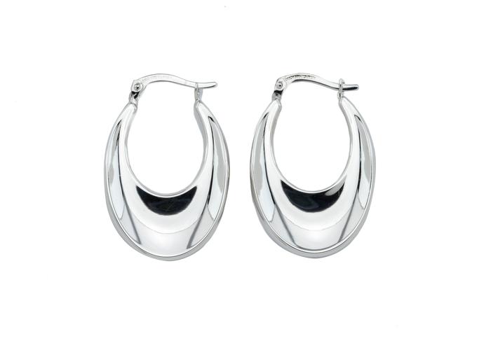 14K Crescent Moon Hoop Earrings