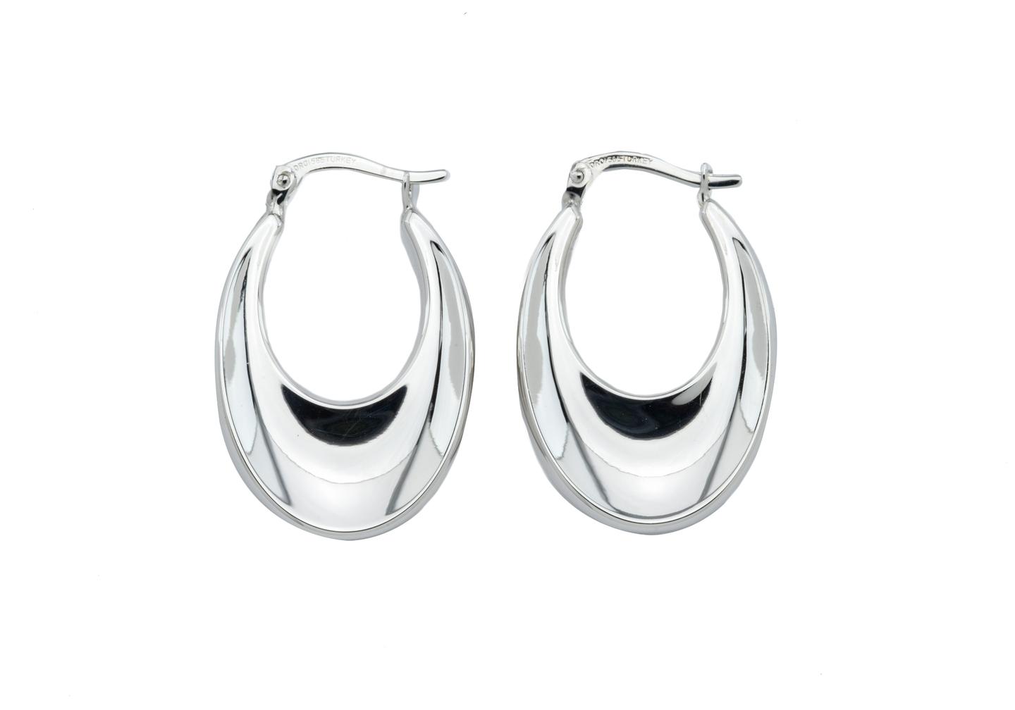 14K Crescent Moon Hoop Earrings
