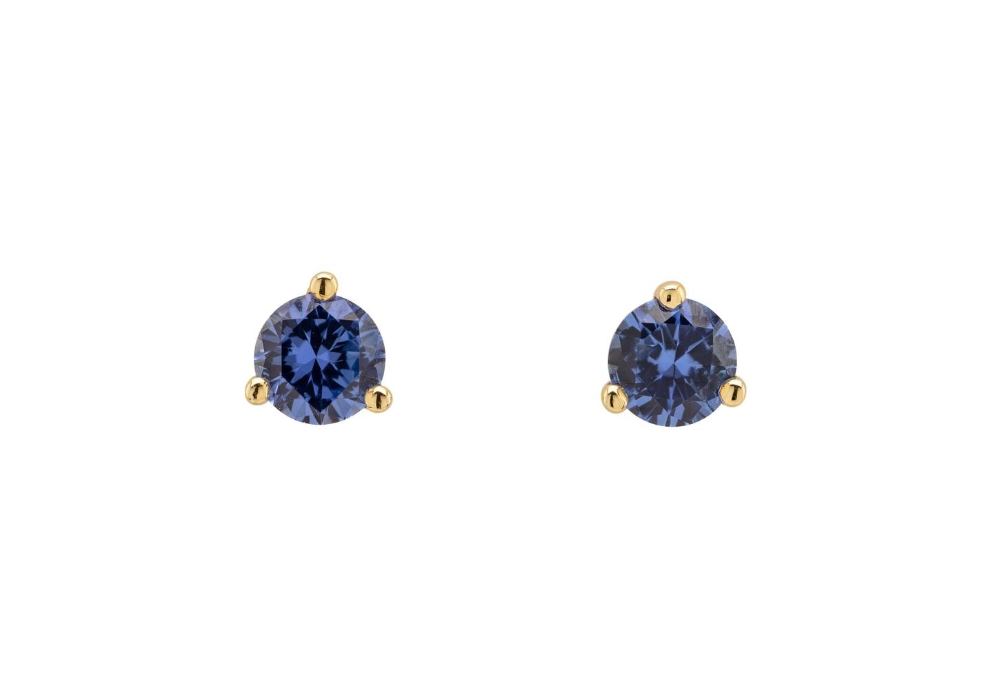 14K Yogo Sapphire Studs