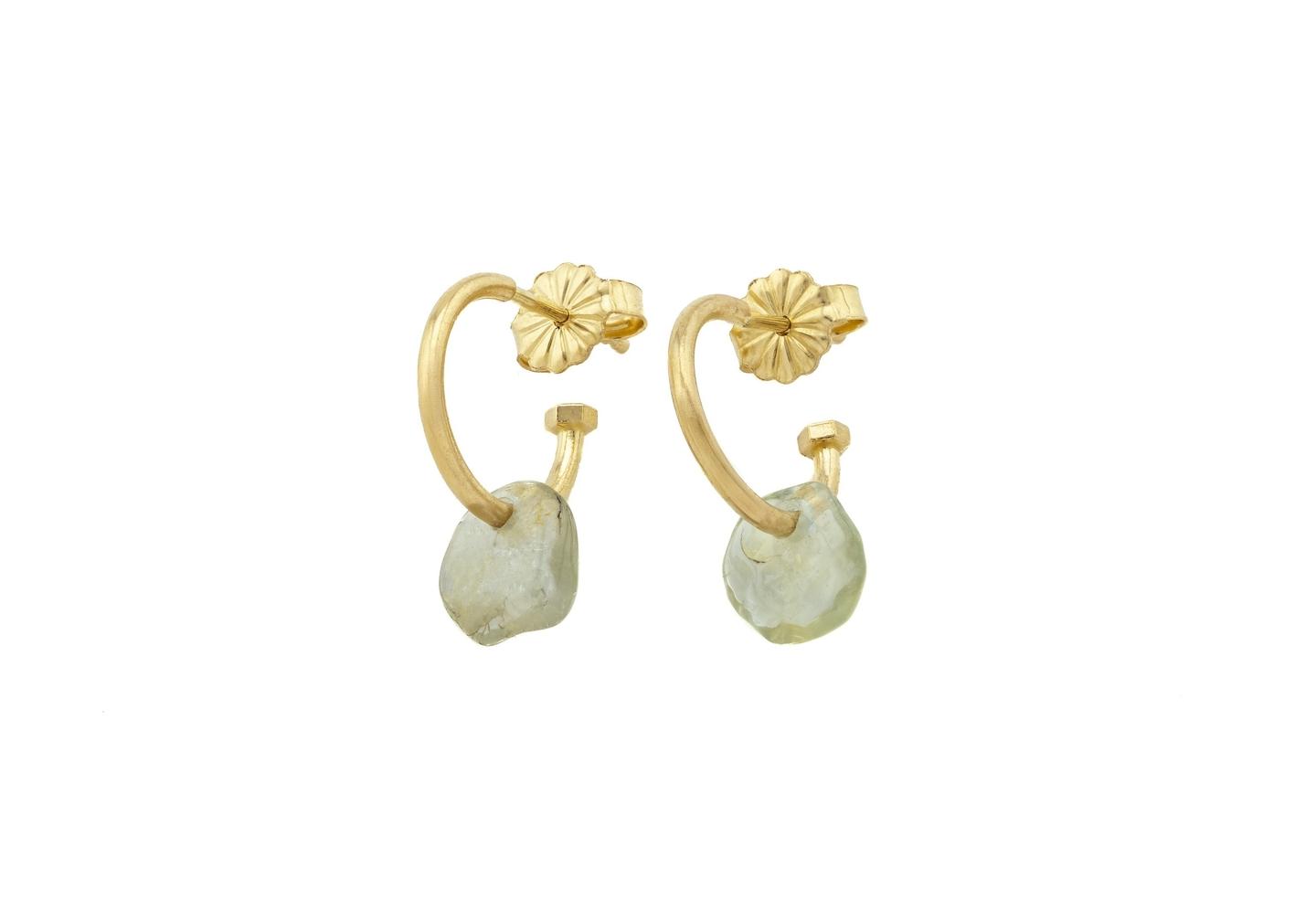 Imperfectionist Tumbled Montana Sapphire Hoops 