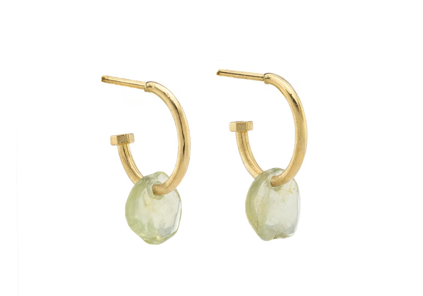 Imperfectionist Tumbled Montana Sapphire Hoops 