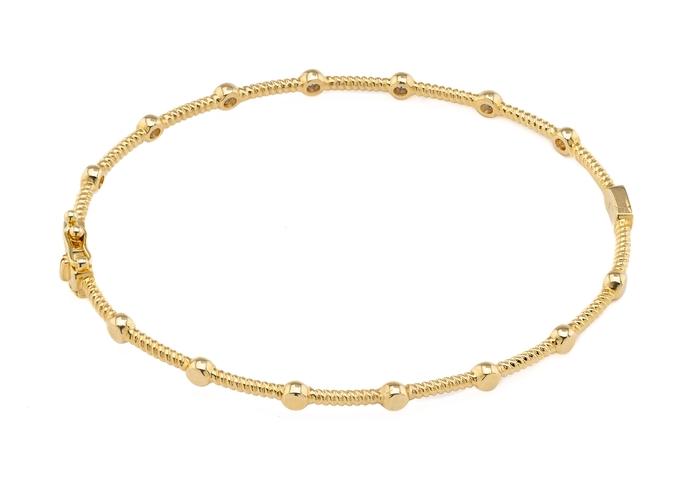 14K Yogo Sapphire Bezel Set Bangle