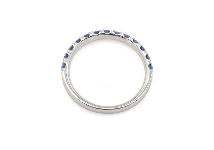 14K Yogo Sapphire Half-Eternity Band