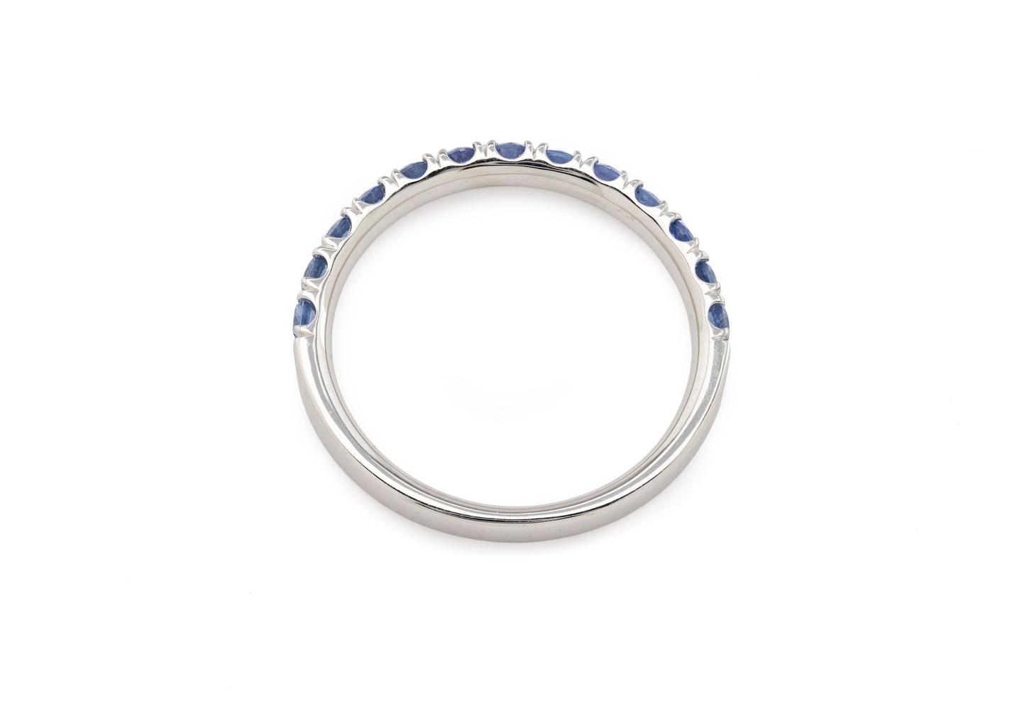 14K Yogo Sapphire Half-Eternity Band