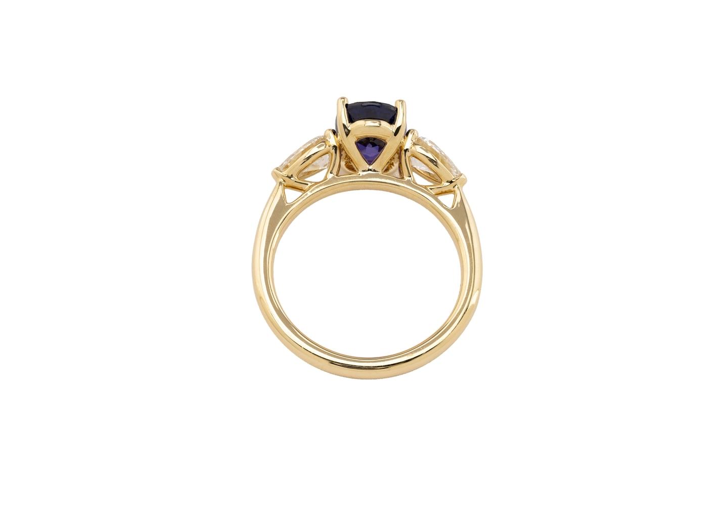 14K Purple Yogo Sapphire Engagement Ring