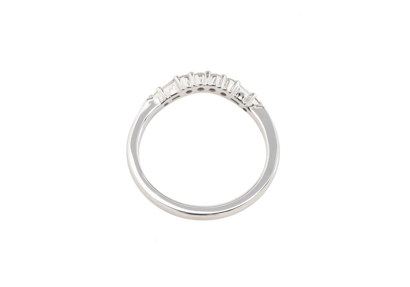 14K Curved Diamond Wedding Band