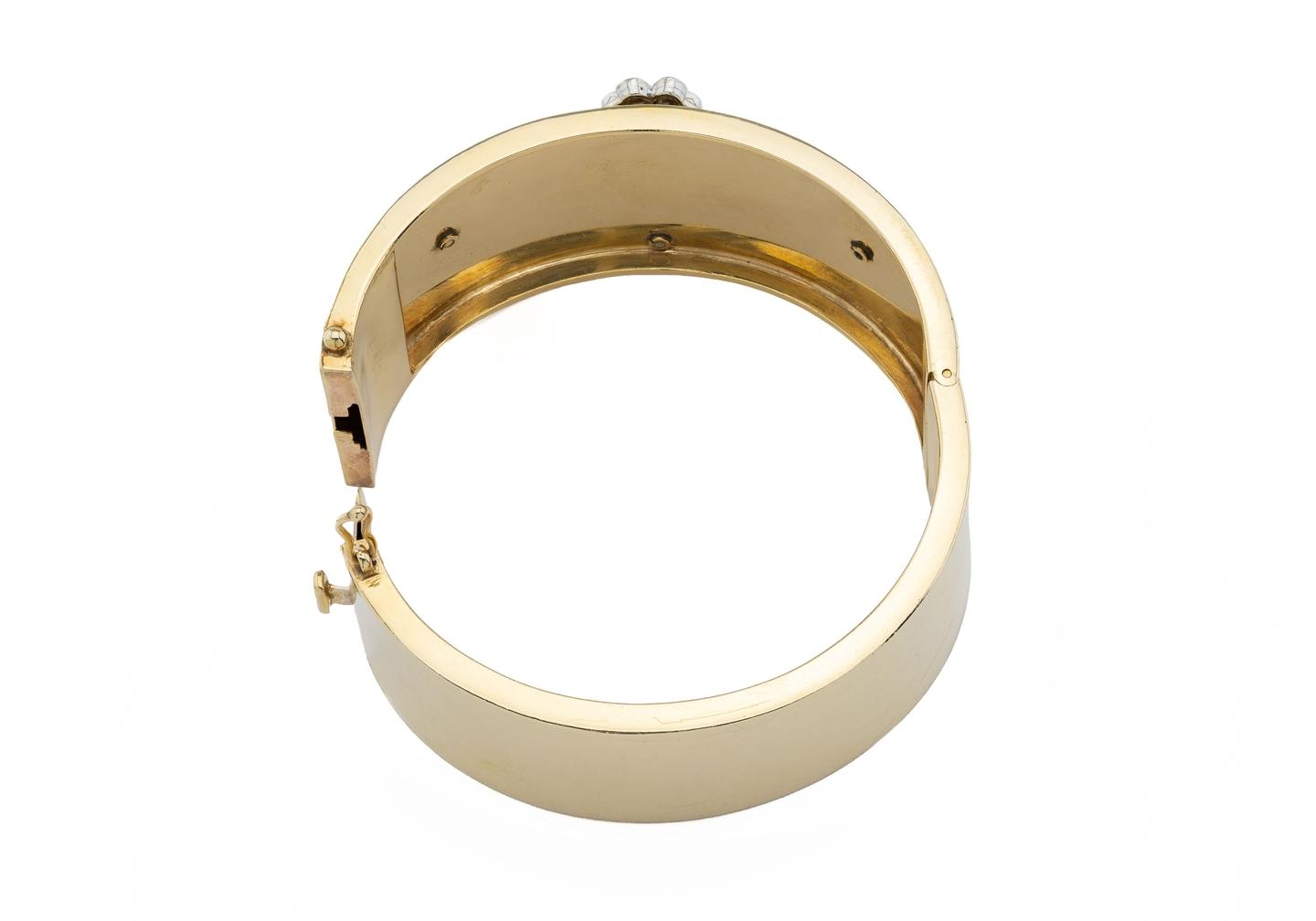 14K Vintage Diamond Bangle Bracelet