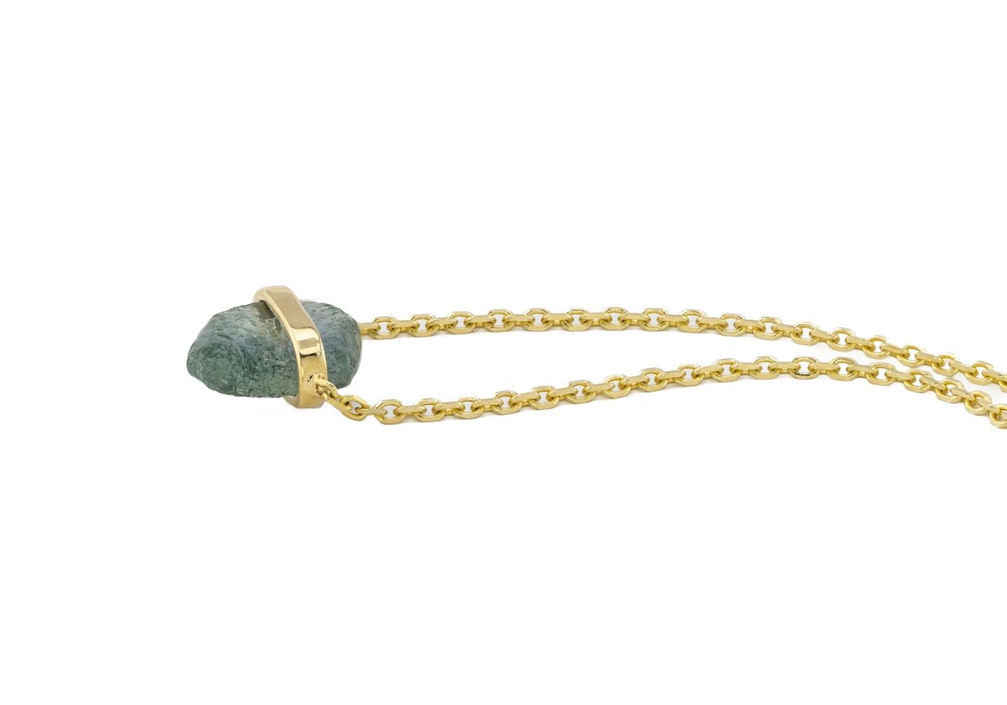 14K Teal Montana Sapphire Wrapped Necklace | Aurum Collection