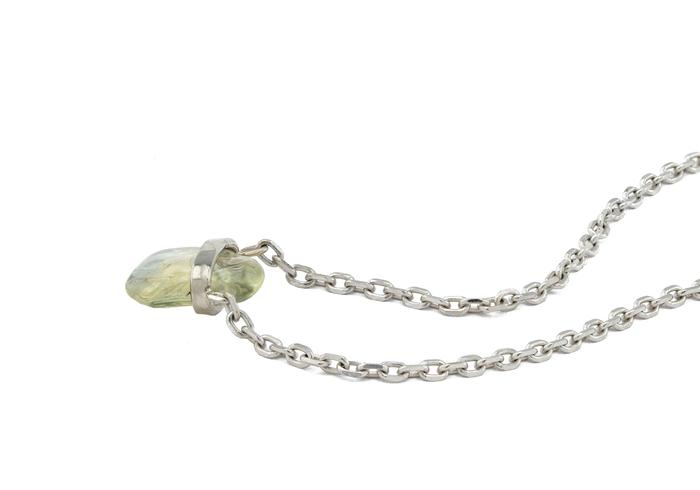 14K Light Green Montana Sapphire Wrapped Necklace | Aurum Collection