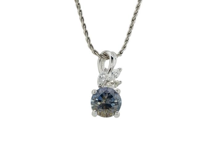 14K Montana Sapphire Diamond Accent Pendant