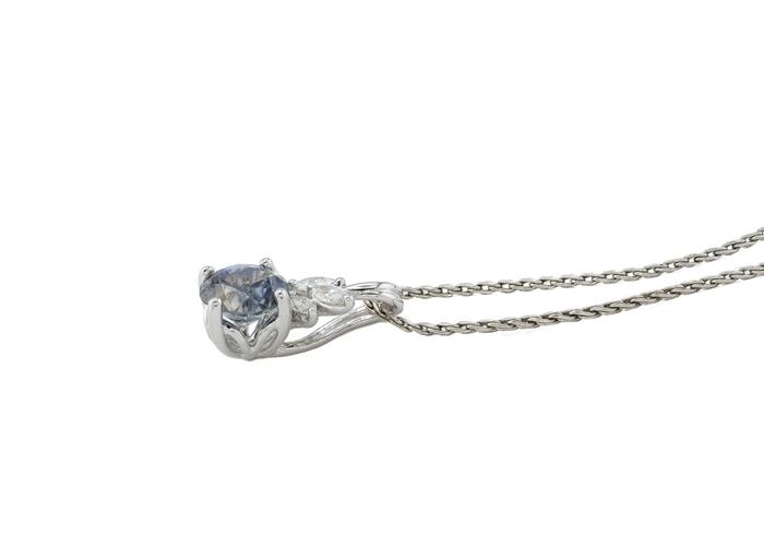 14K Montana Sapphire Diamond Accent Pendant