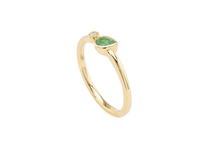 14K Emerald and Diamond Ring