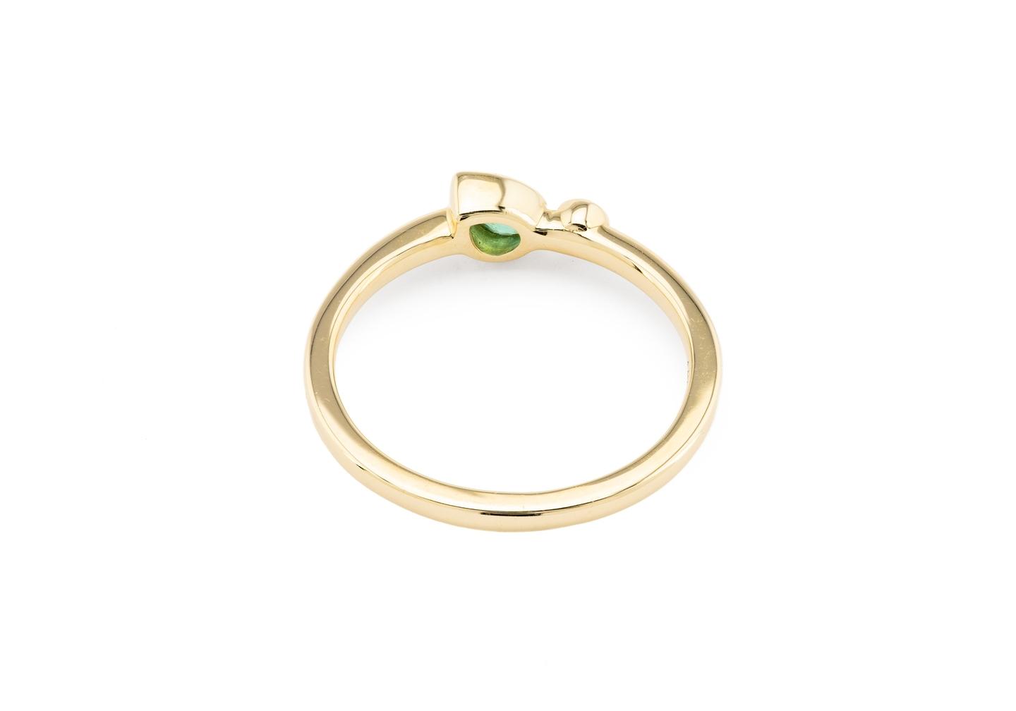 14K Emerald and Diamond Ring