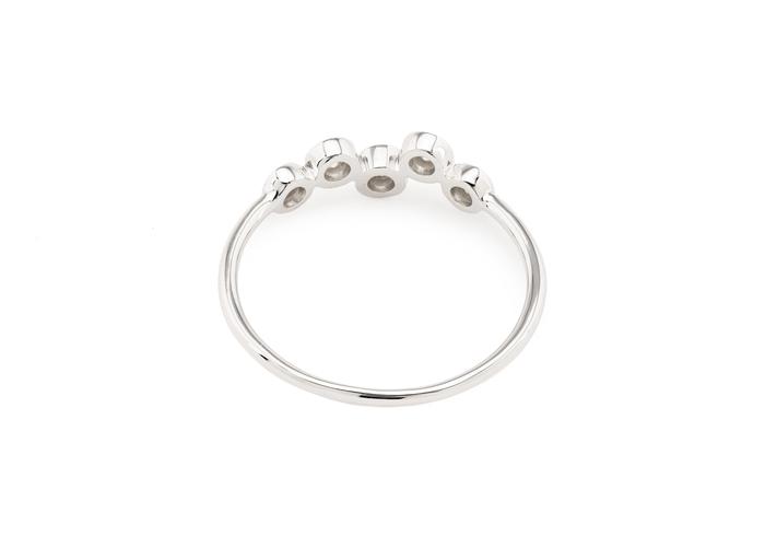 14K Asymmetric Bezel Set Diamond Band