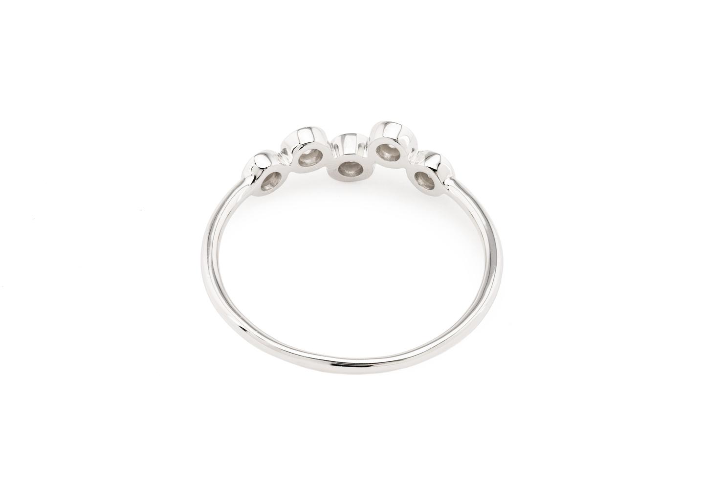 14K Asymmetric Bezel Set Diamond Band