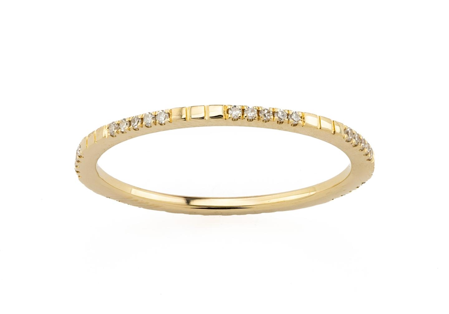 14K Minimalist Diamond Band