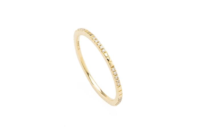 14K Minimalist Diamond Band