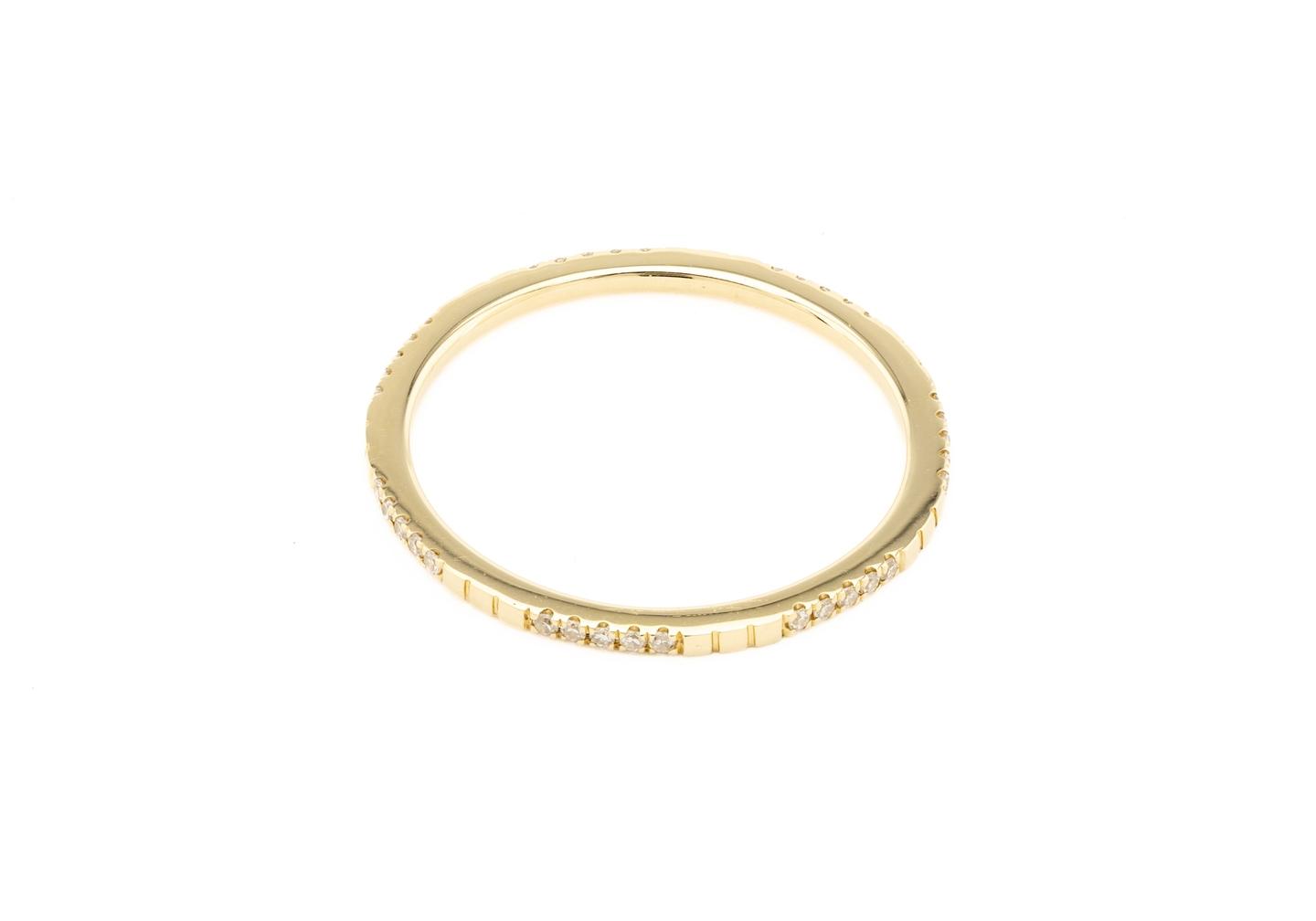 14K Minimalist Diamond Band