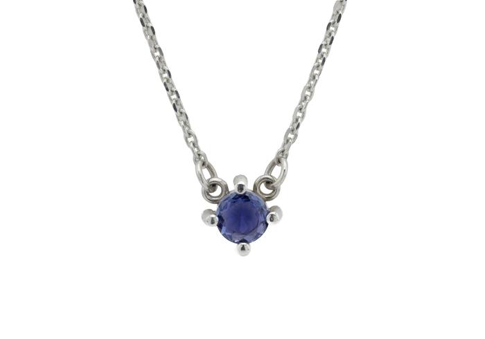 14K Yogo Sapphire Petite Necklace