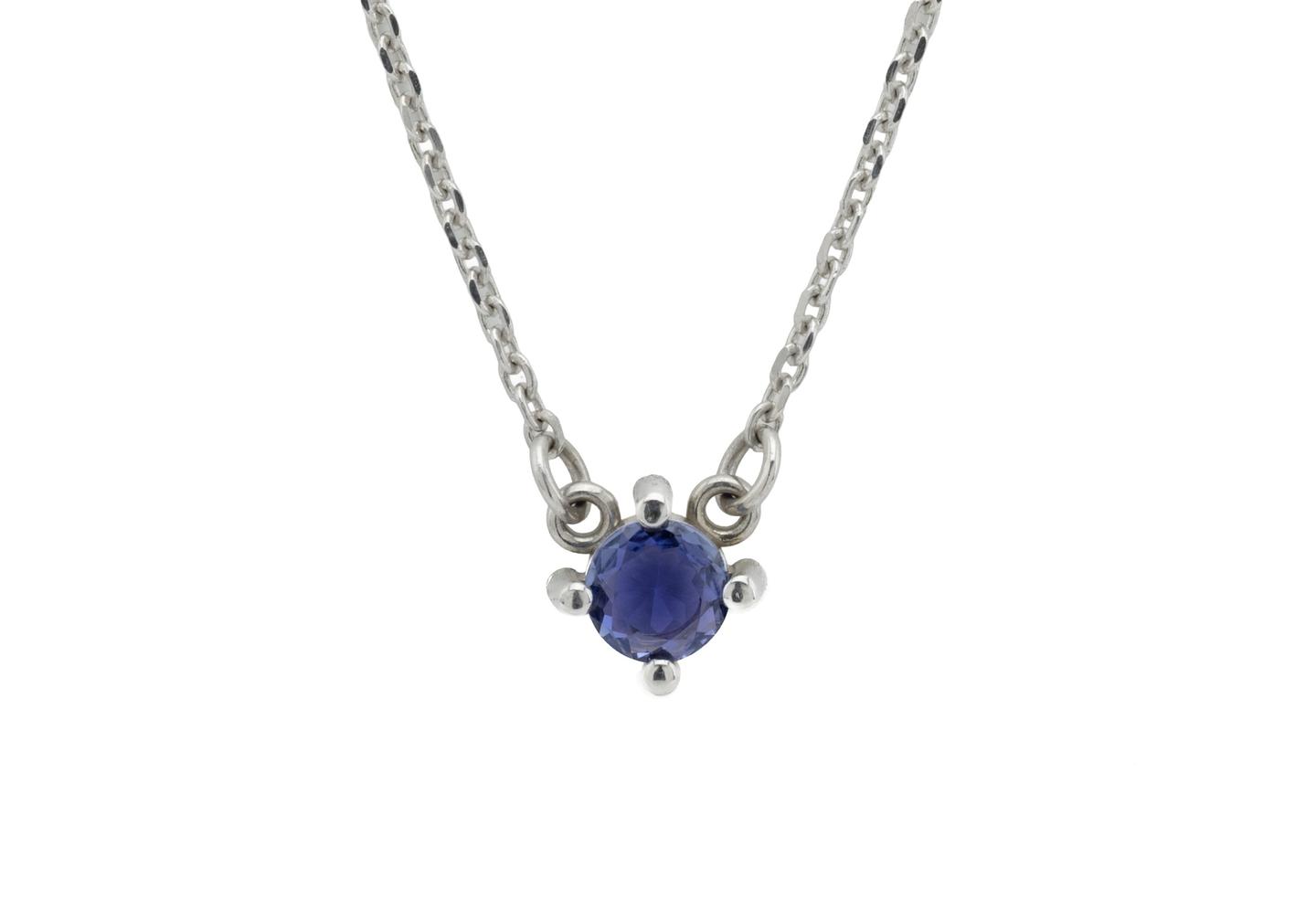 14K Yogo Sapphire Petite Necklace
