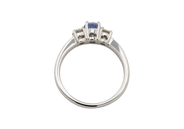 14K Montana Sapphire Classic Three Stone Ring