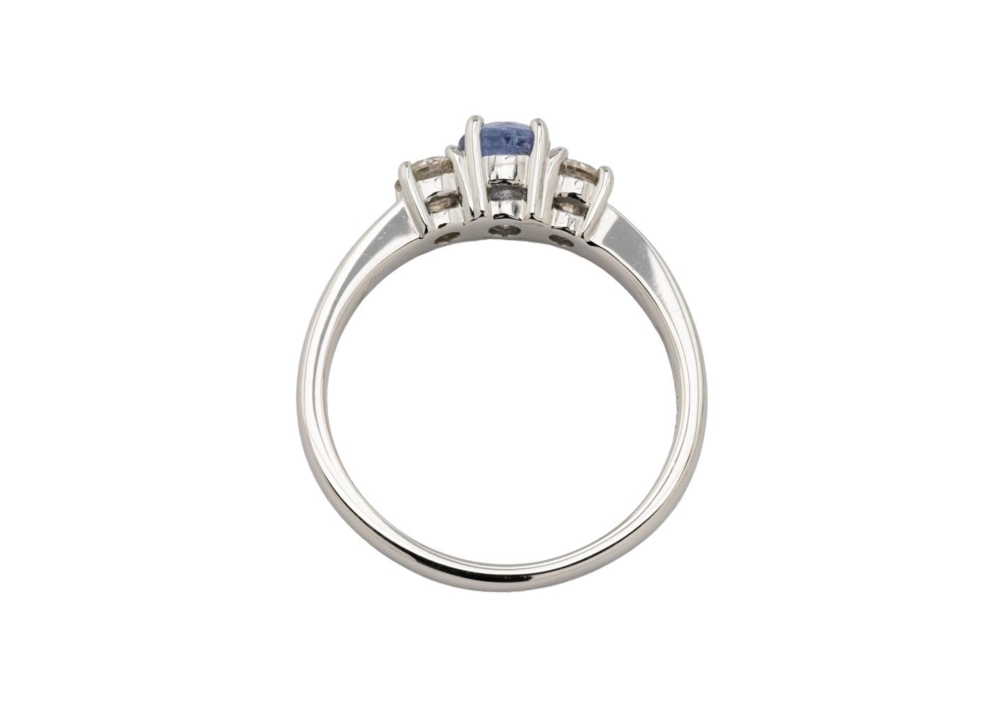 14K Montana Sapphire Classic Three Stone Ring