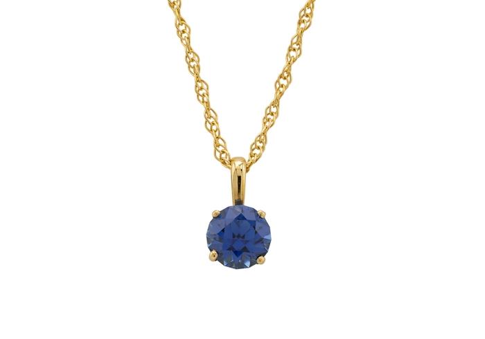 14K 1.09ct Yogo Sapphire Solitaire Pendant