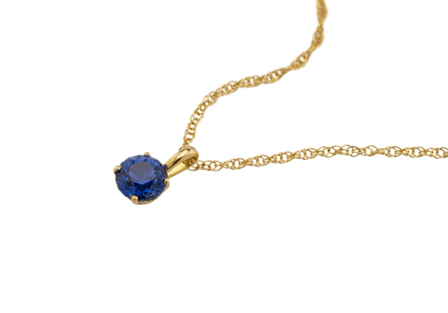 14K 1.09ct Yogo Sapphire Solitaire Pendant