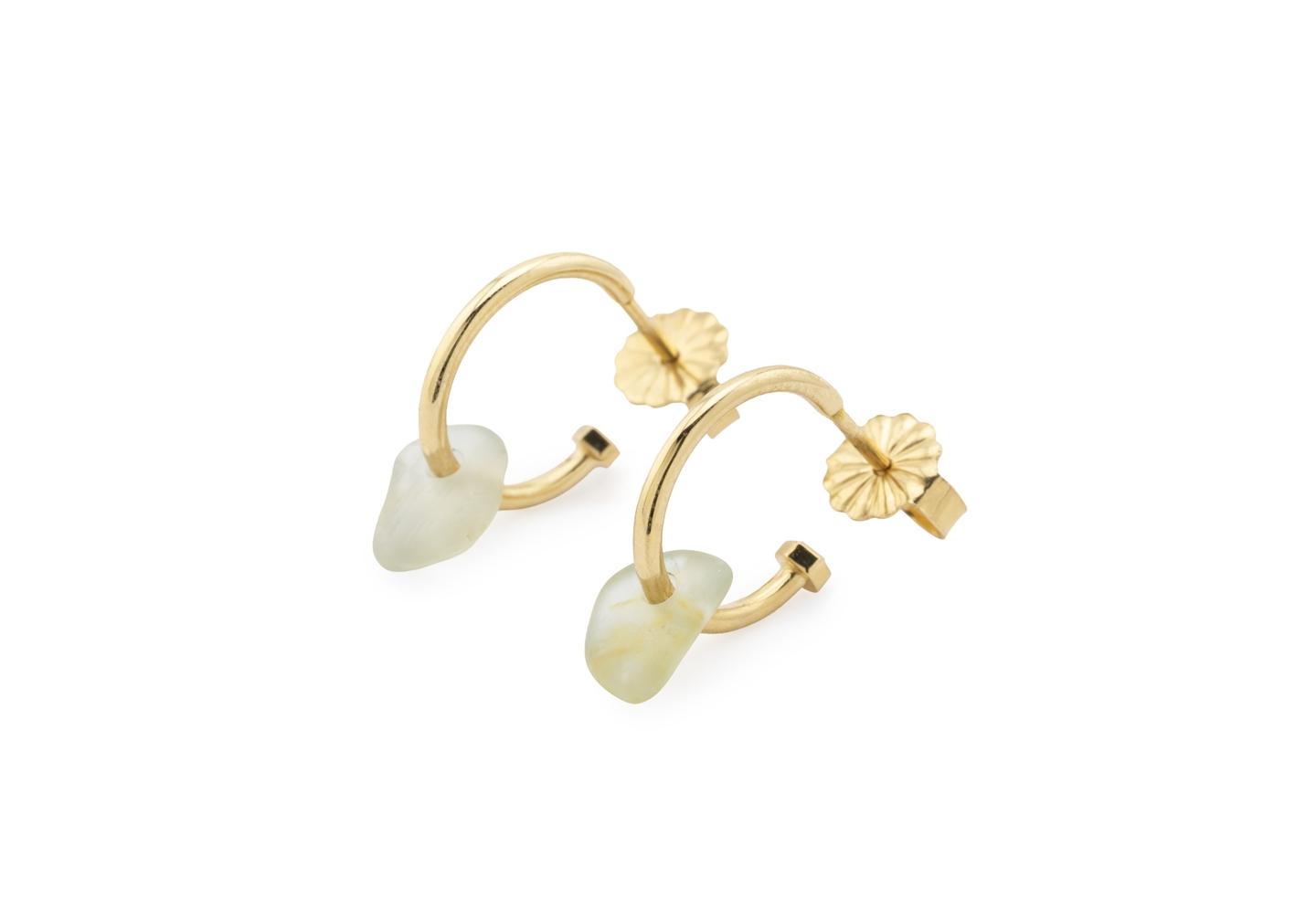 14K Tumbled Montana Sapphire Hoops | Imperfectionist Collection