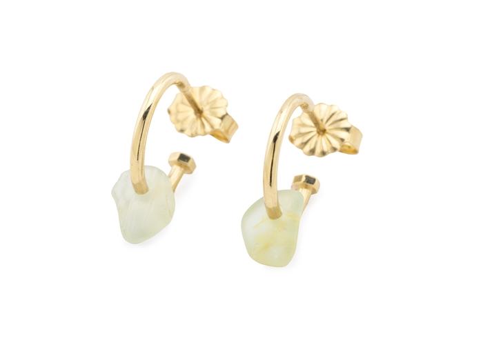 14K Tumbled Montana Sapphire Hoops | Imperfectionist Collection