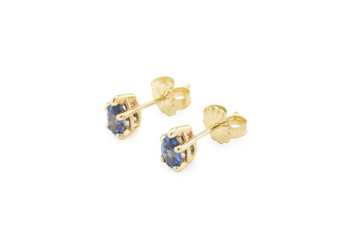 14K Pear Shape Yogo Sapphire Studs
