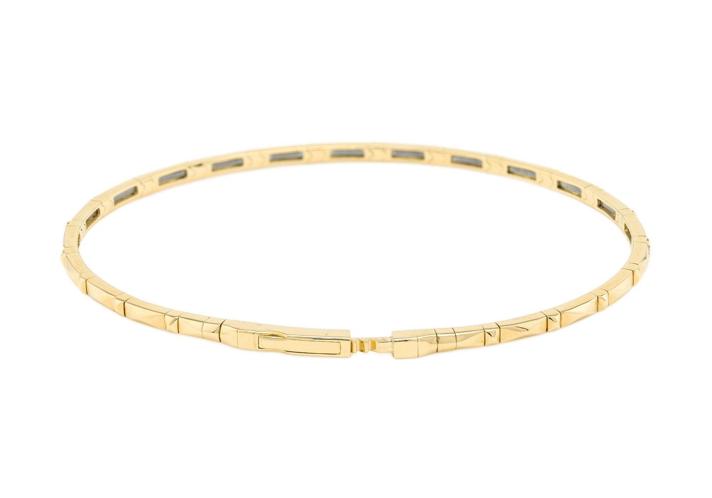 14K Geometric Diamond Bangle Bracelet