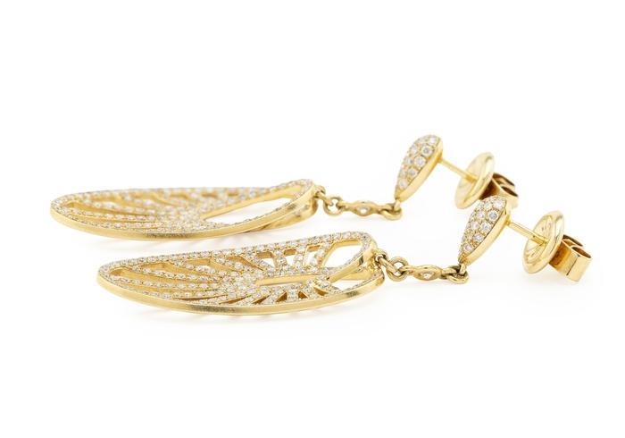 14K Diamond Pavé Sunburst Drop Earrings