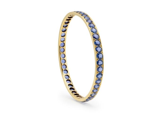 14K 25ctw Yogo Sapphire Eternity Bangle