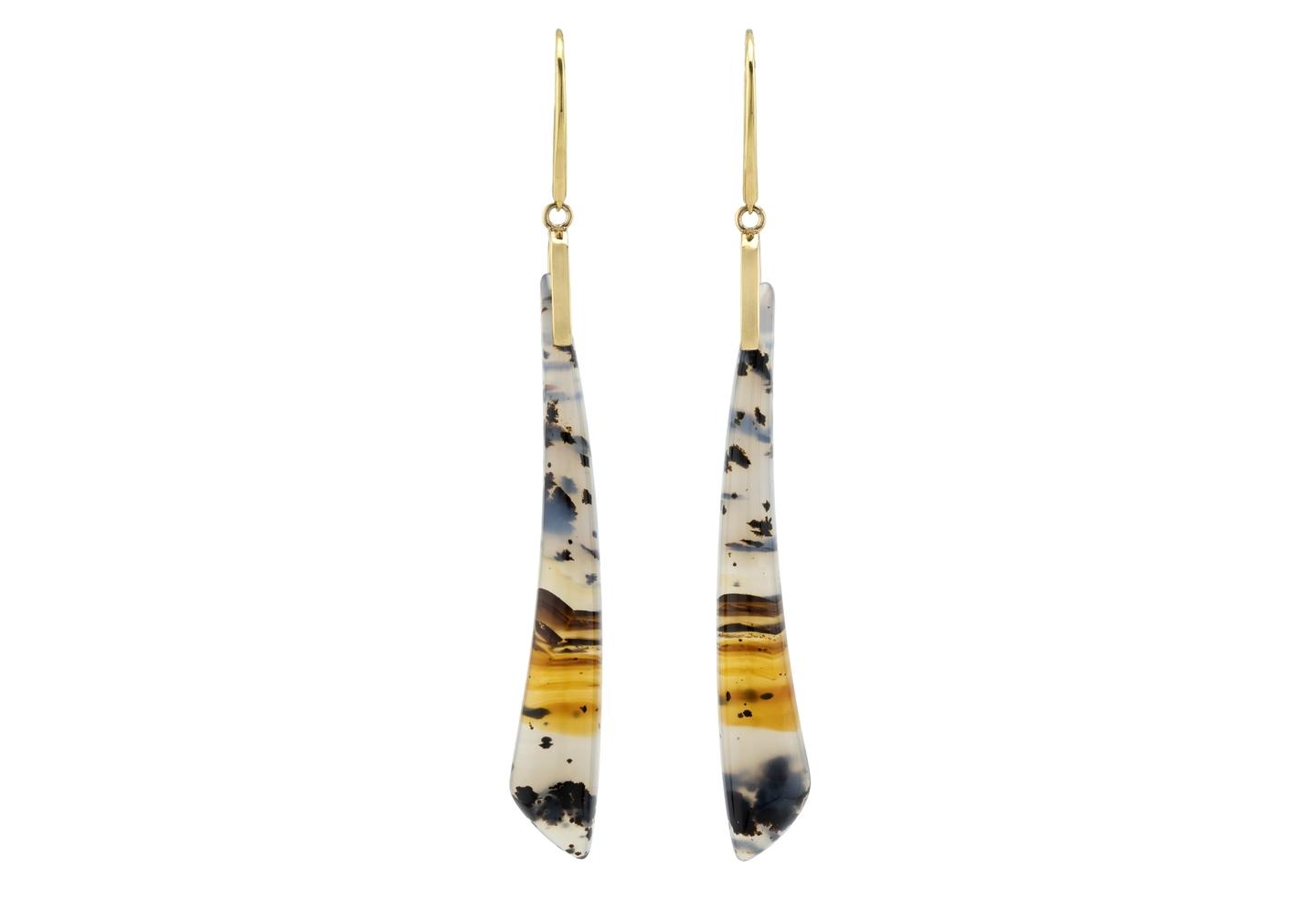 14K Montana Agate Drop Earrings