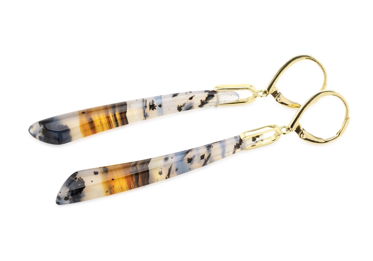 14K Montana Agate Drop Earrings