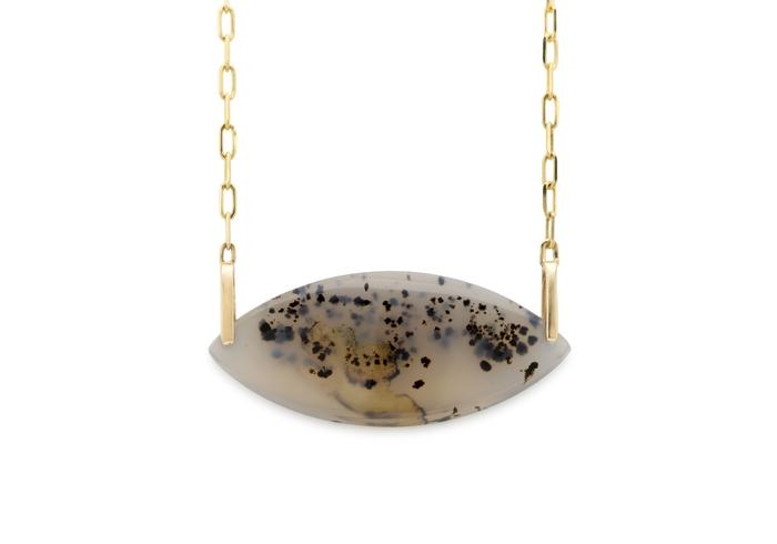14K Montana Agate Marquise Necklace