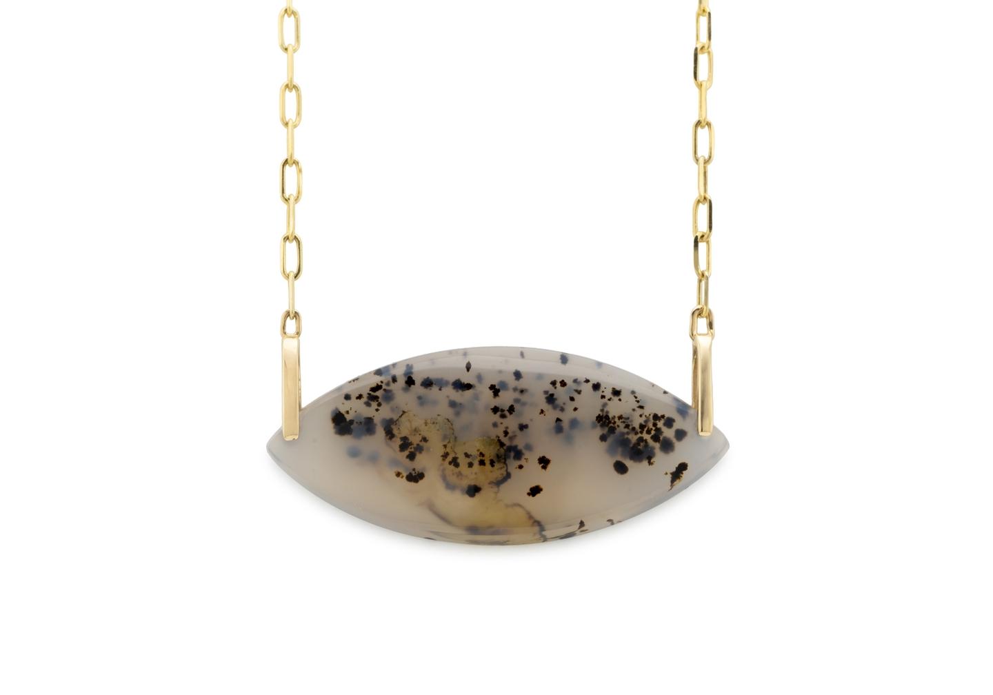 14K Montana Agate Marquise Necklace