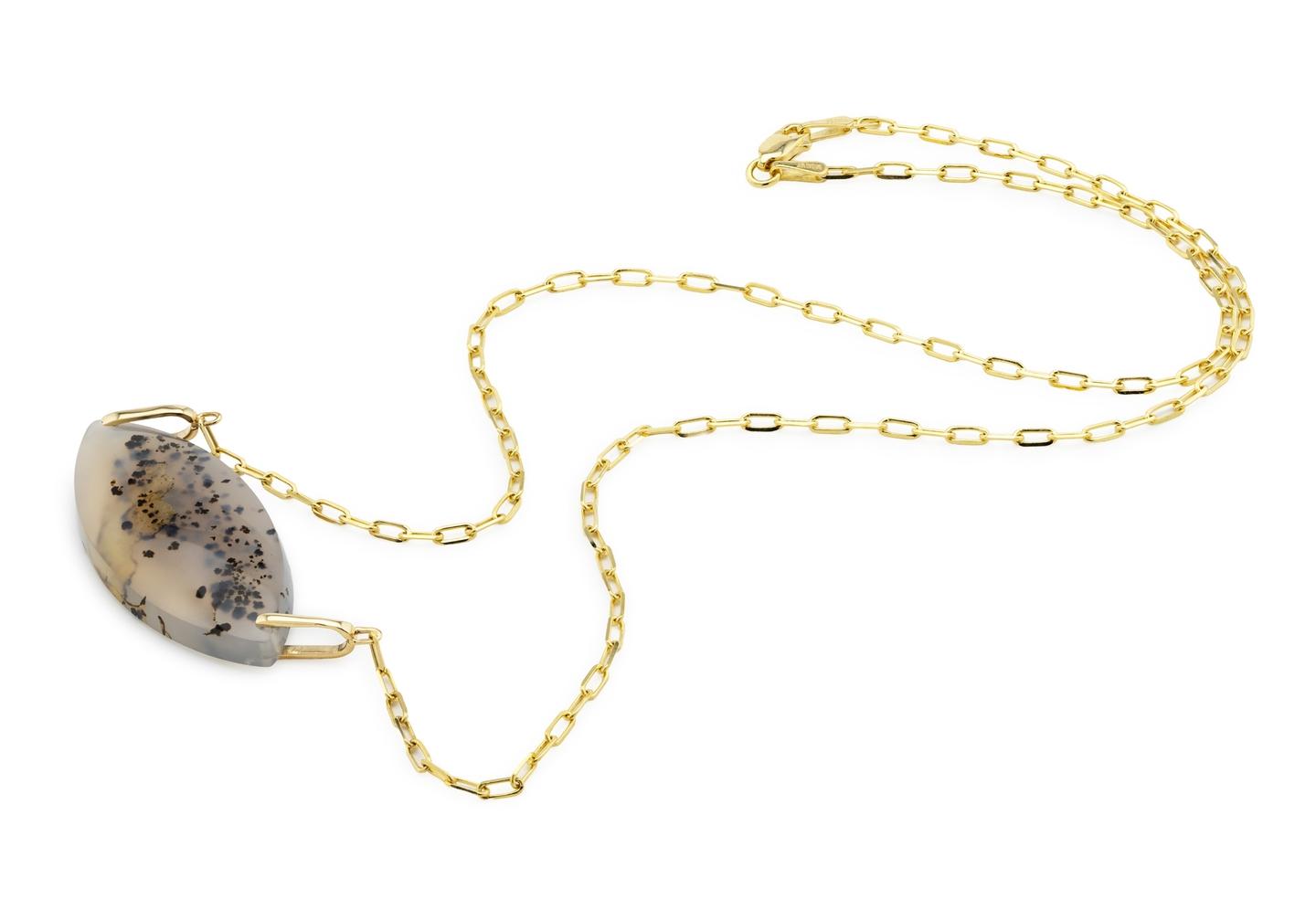 14K Montana Agate Marquise Necklace