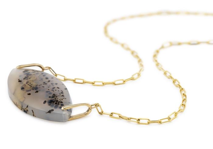 14K Montana Agate Marquise Necklace