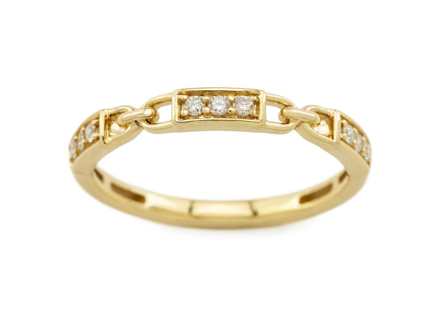 14K Chain Link Diamond Band