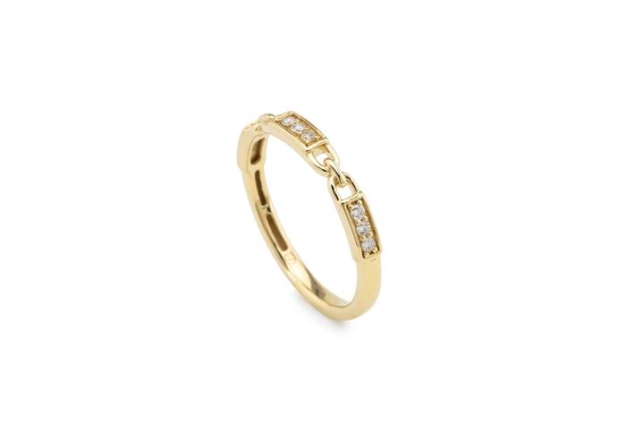 14K Chain Link Diamond Band