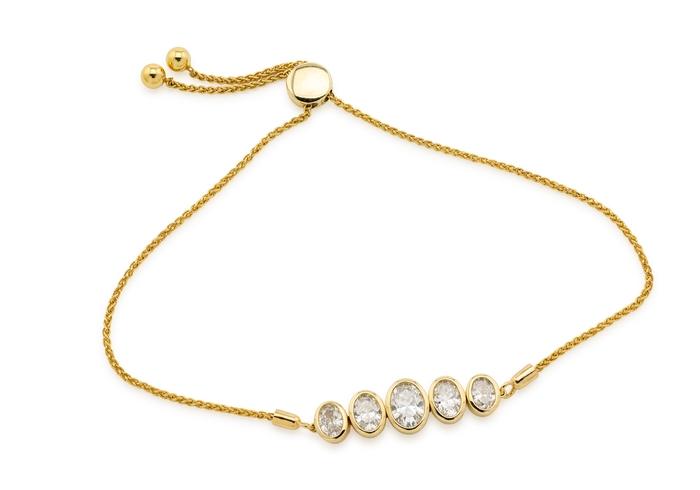 14K Bolo Bracelet with Lab Diamonds