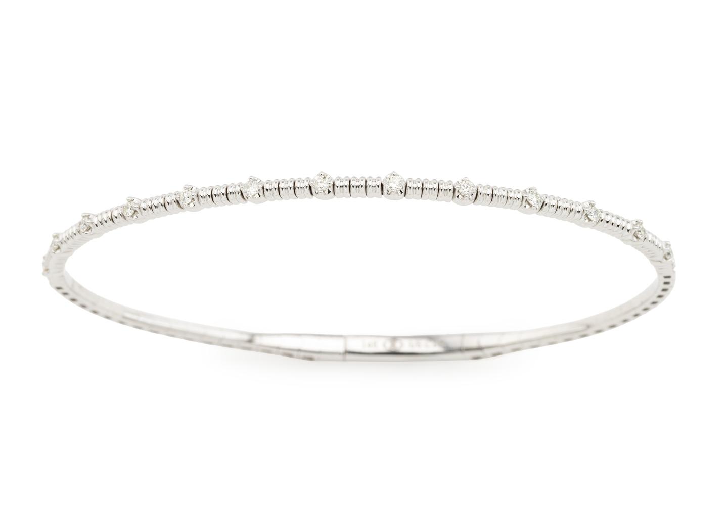 14K Textured Diamond Flexi Bangle