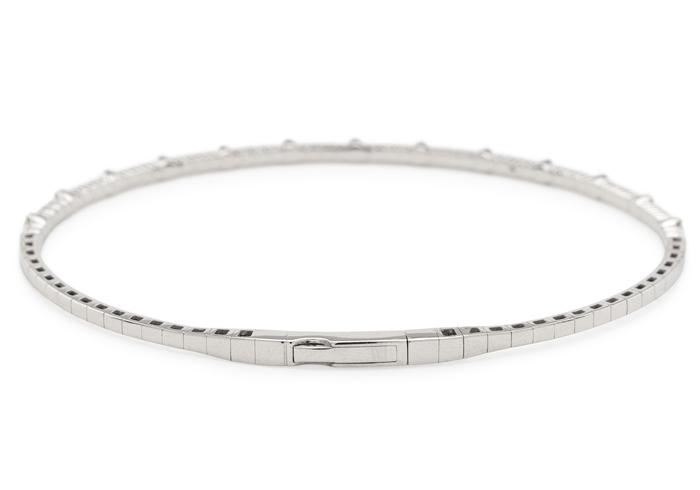 14K Textured Diamond Flexi Bangle