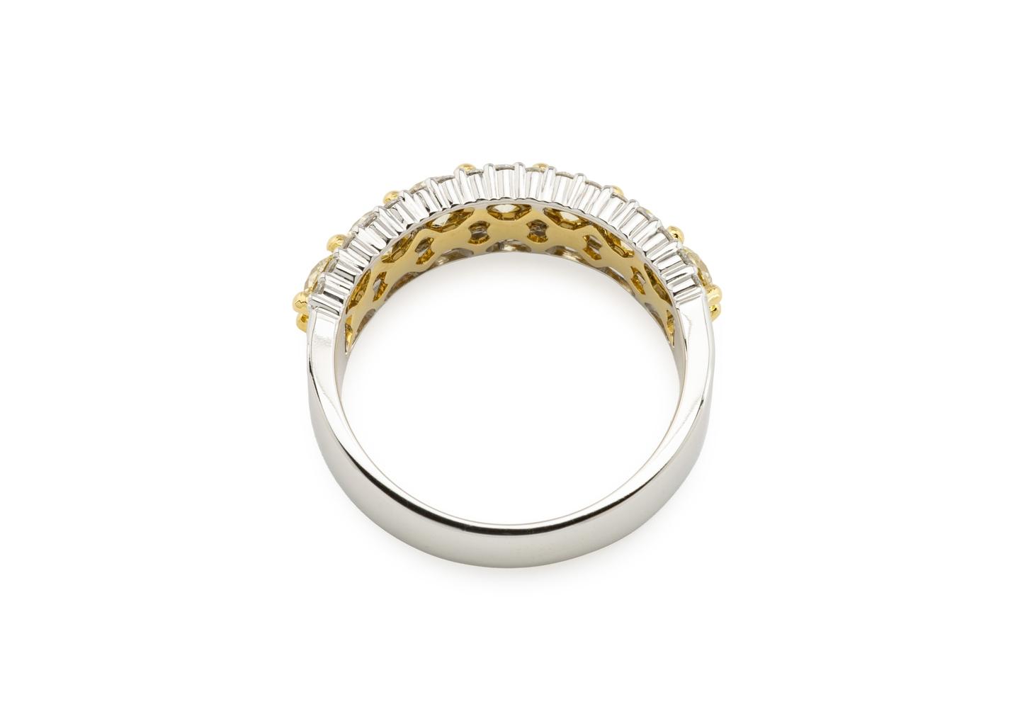 14K Yellow and White Diamond Two-Tone Band