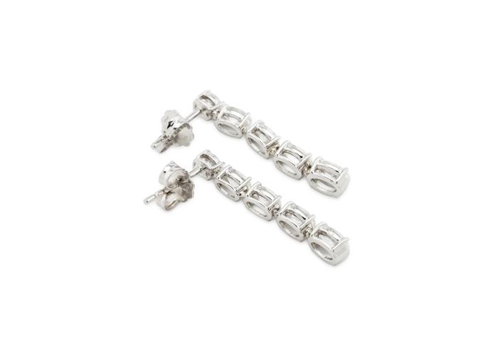 14K Oval Cut Diamond Drop Earrings