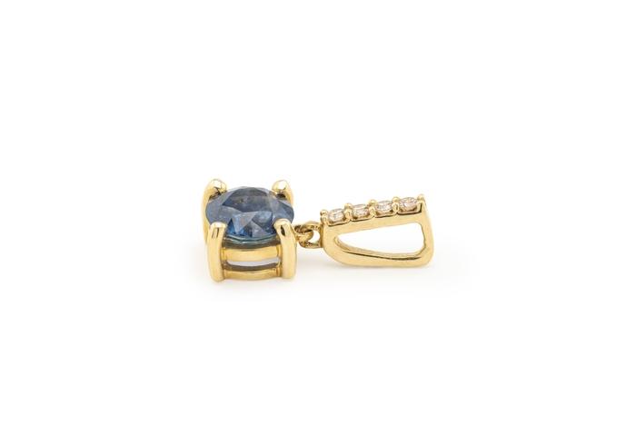14K Montana Sapphire and Diamond Pendant